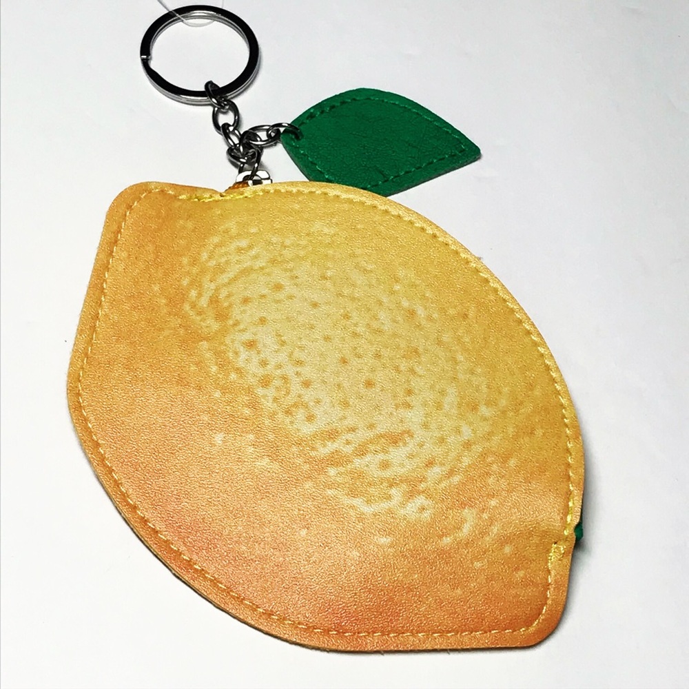 Lemon Fruit Coin Purse Key Holder NEW!